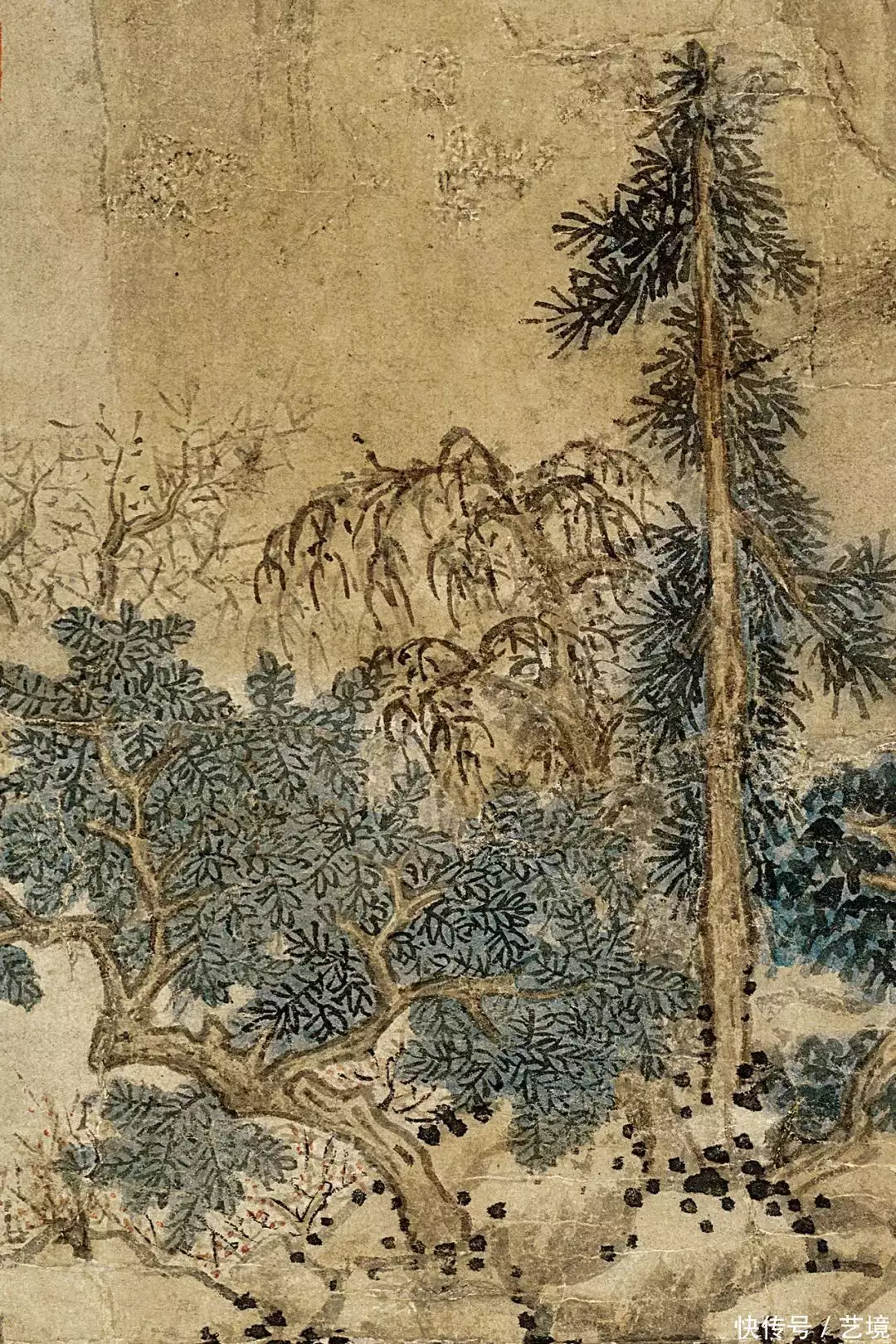 明 文徵明《山庄客至图》倪瓒：天地间安有人在