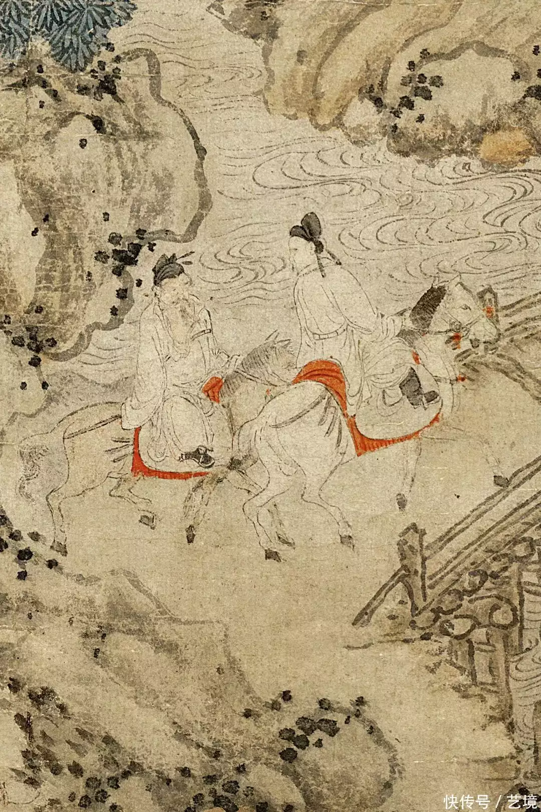 明 文徵明《山庄客至图》倪瓒：天地间安有人在