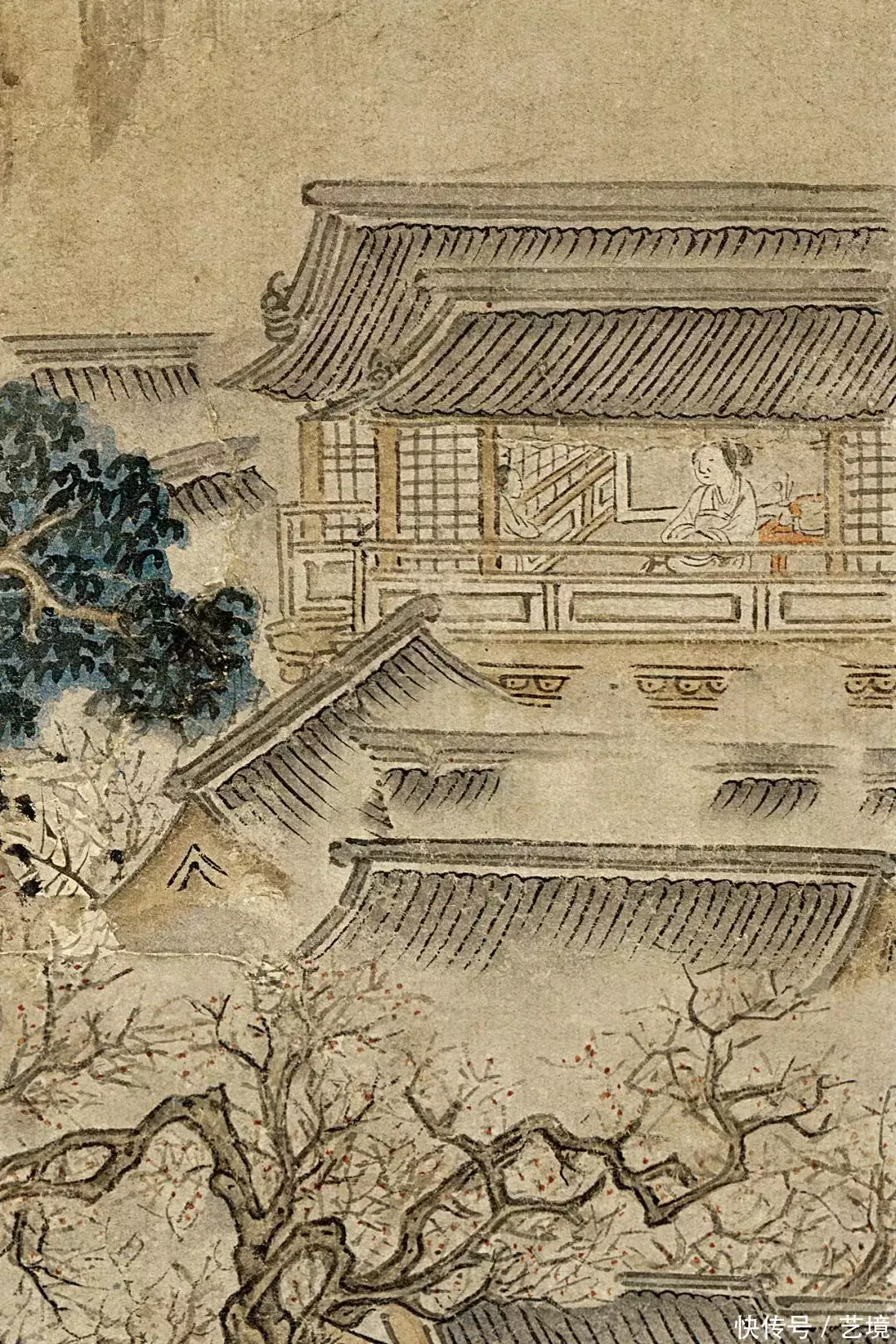 明 文徵明《山庄客至图》倪瓒：天地间安有人在