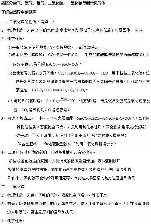 知识点|人教版九年级化学上册知识点全了,收藏!?