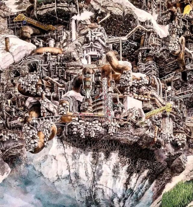 极致|一幅画画了3年,细到要用放大镜,他把钢笔画玩到了极致!