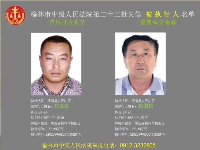 名单|榆林又一批失信人名单，46岁男子欠6180元上榜！