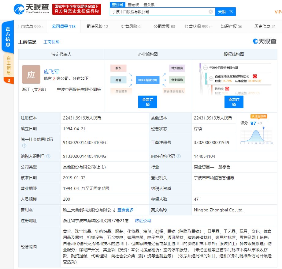 宁波|宁波中百股份有限公司要黄了？法院判其执行标的超5亿