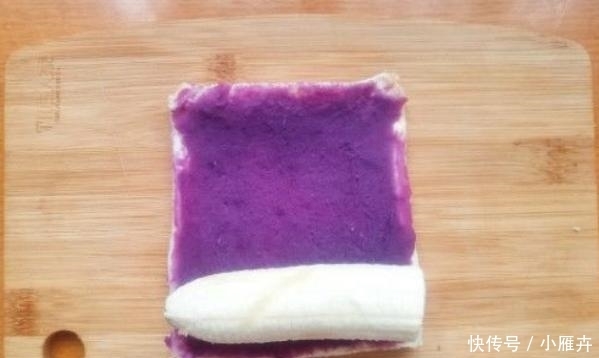 香蕉|一款精致早餐卷,紫薯香蕉加吐司,卷一卷切一切就完成