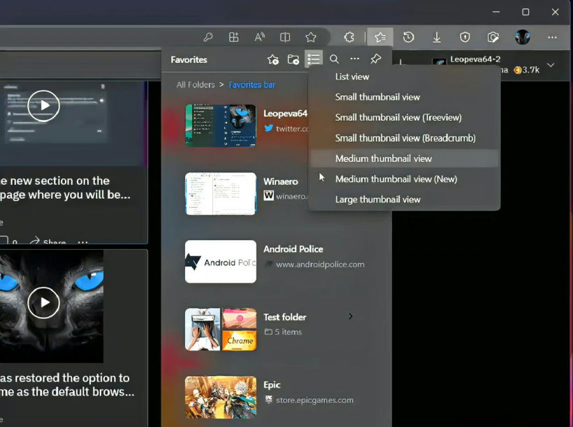 微软 Edge 浏览器新特性：可调整侧边栏按钮位置