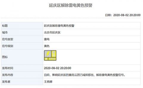 预警|北京多区发布雷电预警，通州区上空电闪雷鸣