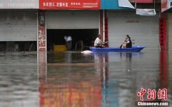 皋镇部分房屋被淹没|安徽巢湖柘皋镇被洪水围困