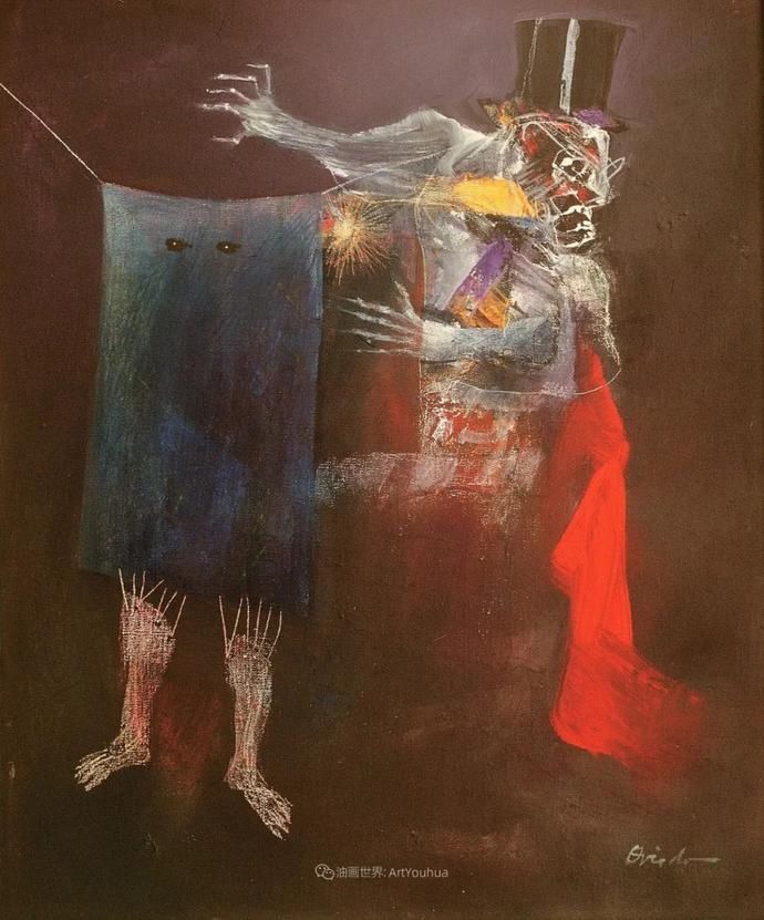  笔触|强烈的笔触和色彩，表现出韧性、肮脏及人性