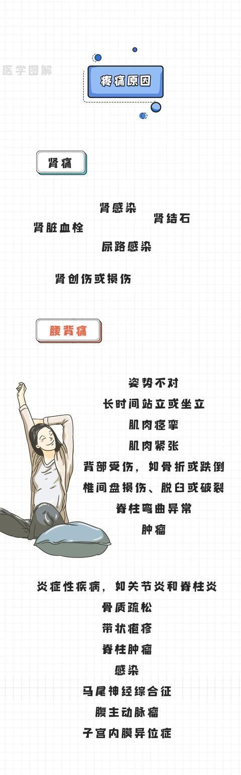  腰痛|腰痛、肾痛，傻傻分不清楚？一张表让你清清楚楚知道丨医学图解