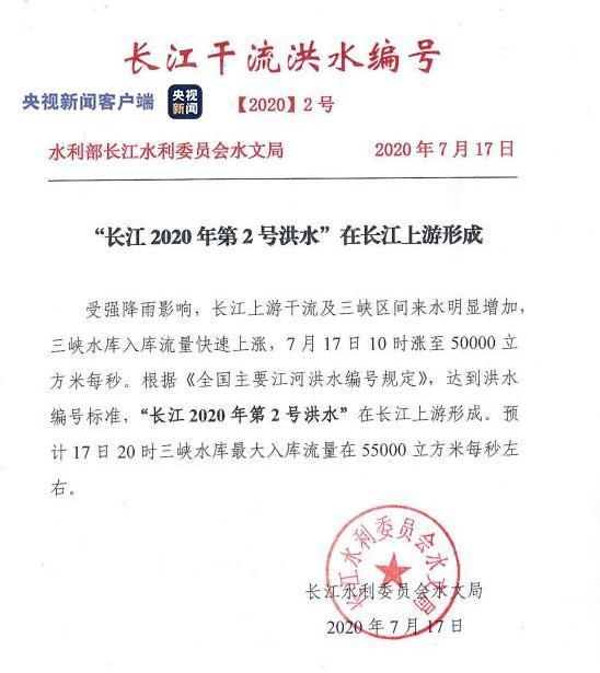 长江|刚刚发布！长江今年第2号洪水形成