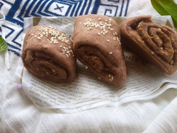 卷饼|烤黑麦芝麻酱肉松卷饼