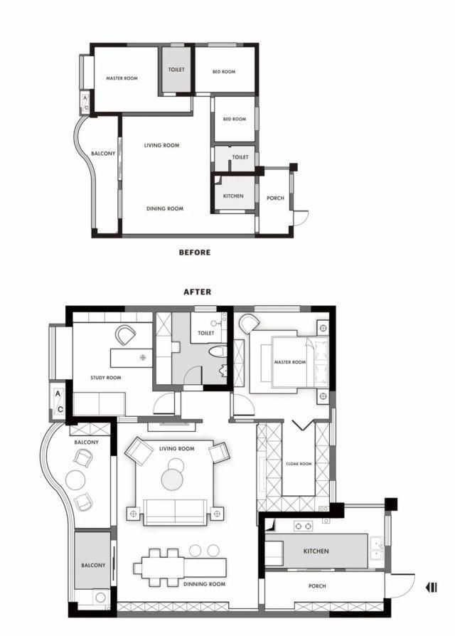  兼具|135㎡潮流混搭风两居，居住舒适性和品质感兼具的家