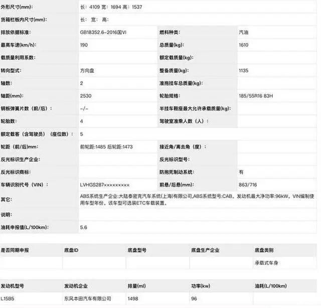  飞度|飞度的小伙伴：东风本田“LIFE”申报公示已出