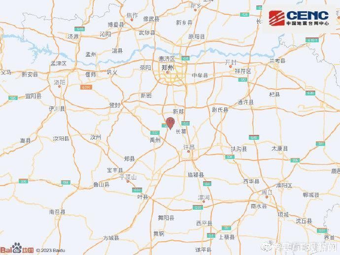 长葛市发生2.9级地震