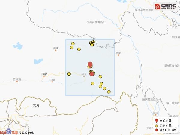 中国地震台|西藏林芝市波密县发生3.4级地震