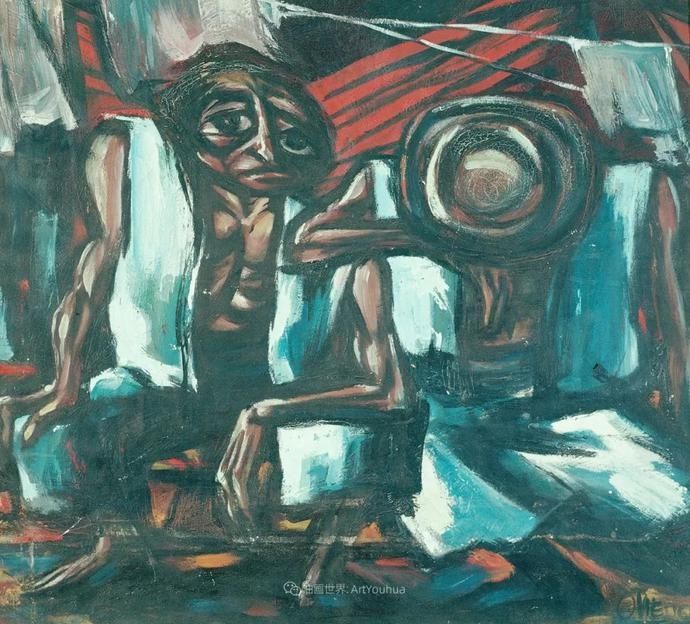  笔触|强烈的笔触和色彩，表现出韧性、肮脏及人性