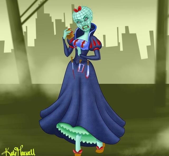  迪士尼|迪士尼公主变成恐怖“怪物”，丧尸让人害怕，吸血鬼画风妖娆！