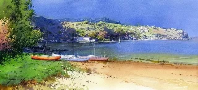 迷人|西班牙艺术家的水彩风景画水色交融、生动自然，太迷人了