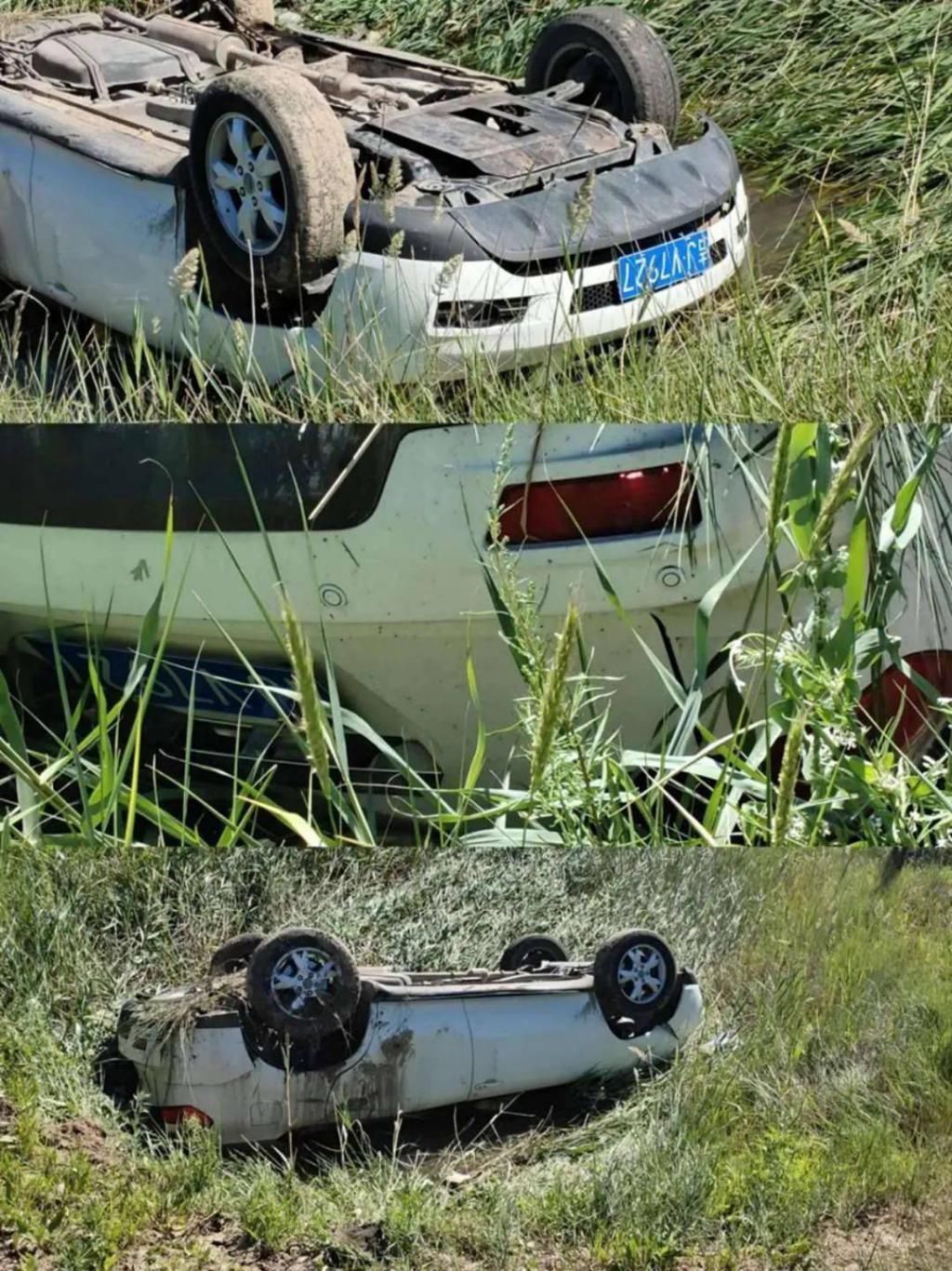  吊车|突发！一辆车翻进水沟里 吊车正在救援……