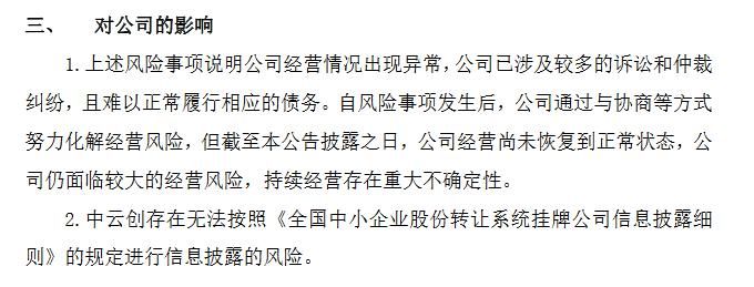 ST|ST中云创收警示函：今年1月以来未披露3件重大诉讼、9起被纳入失信人