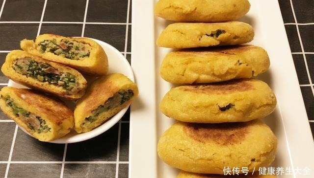 好吃|农家饭-萝卜缨子玉米菜饼子,粗粮养人,全家人都抢着吃!