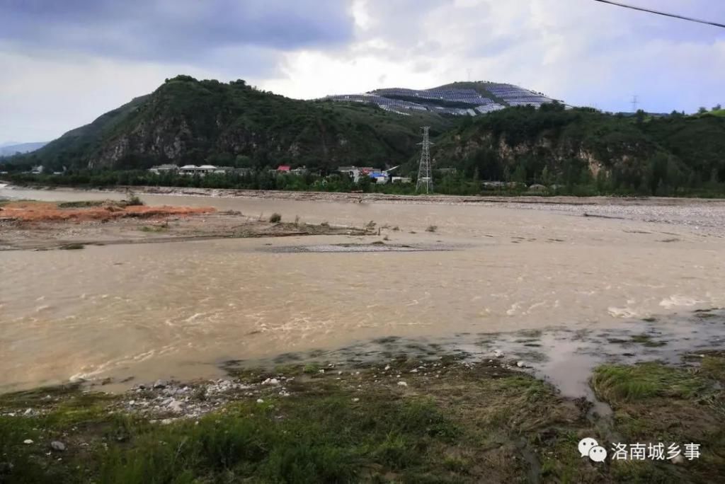  水文|洛河最新水文状况，水流量依然较大，河道里有未打捞的汽车