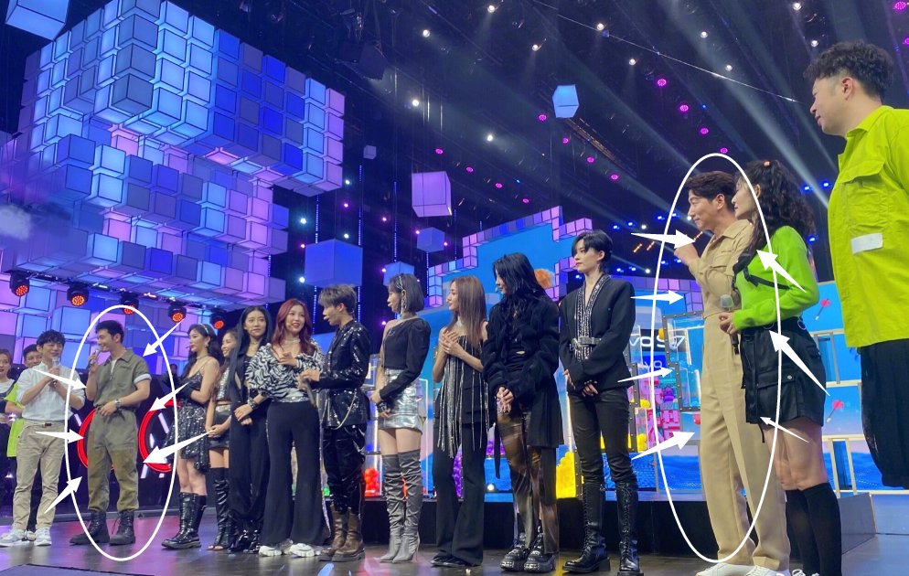  同台|THE9录制《快本》照片传出，近景舞台太养眼，我却在注意同台嘉宾