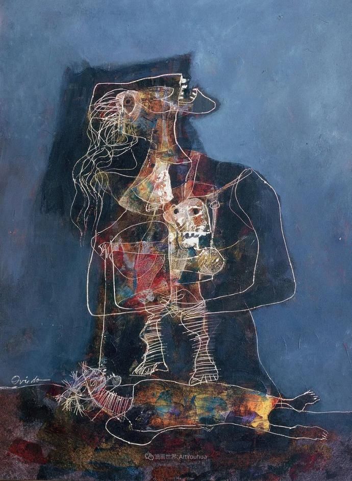  笔触|强烈的笔触和色彩，表现出韧性、肮脏及人性