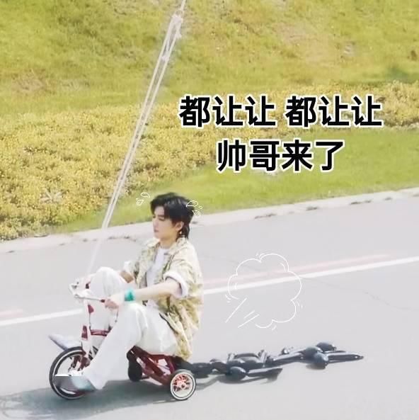 奇奇怪怪|饭制王俊凯骑小车表情包，奇奇怪怪的小可爱