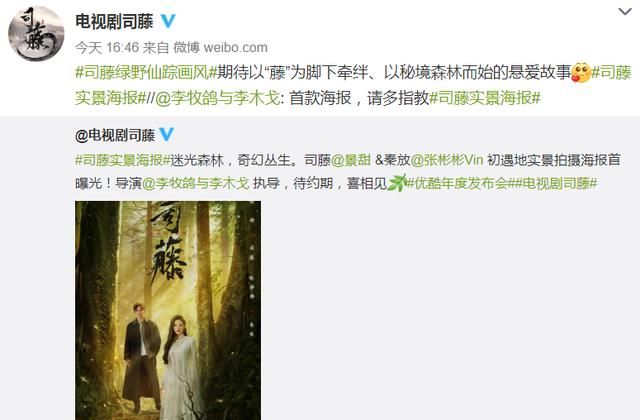  司藤|景甜《司藤》未播先火，男主大家都认识，光看CP海报就急不可耐