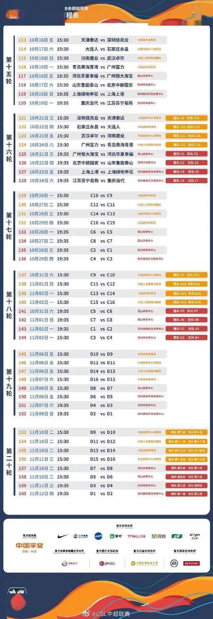 出炉|中超第二阶段赛程出炉 泰达迎下午场考验