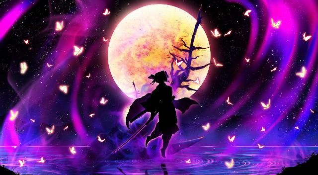  猪猪|《鬼灭之刃》绝美“背影图”，蝴蝶三姐妹又飒又虐，猪猪依然很帅