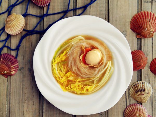  少许|扇贝粉丝蒸娃娃菜