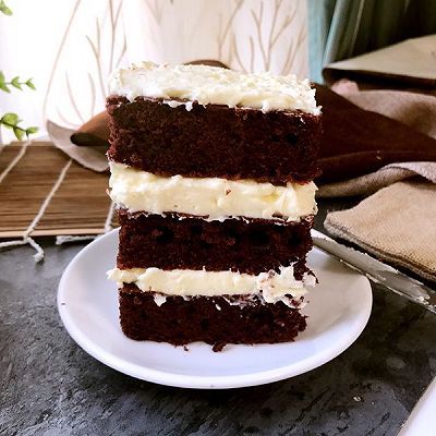  蛋糕|红丝绒巧克力淋面蛋糕