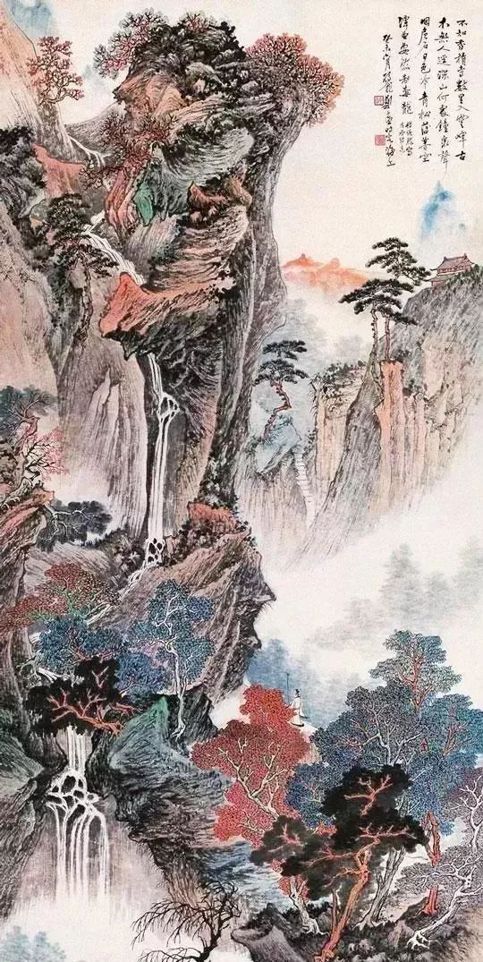 他笔下的山水画，极为罕见！