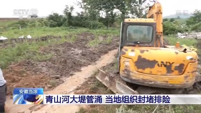  组织|安徽当涂青山河大堤管涌 当地组织封堵排险