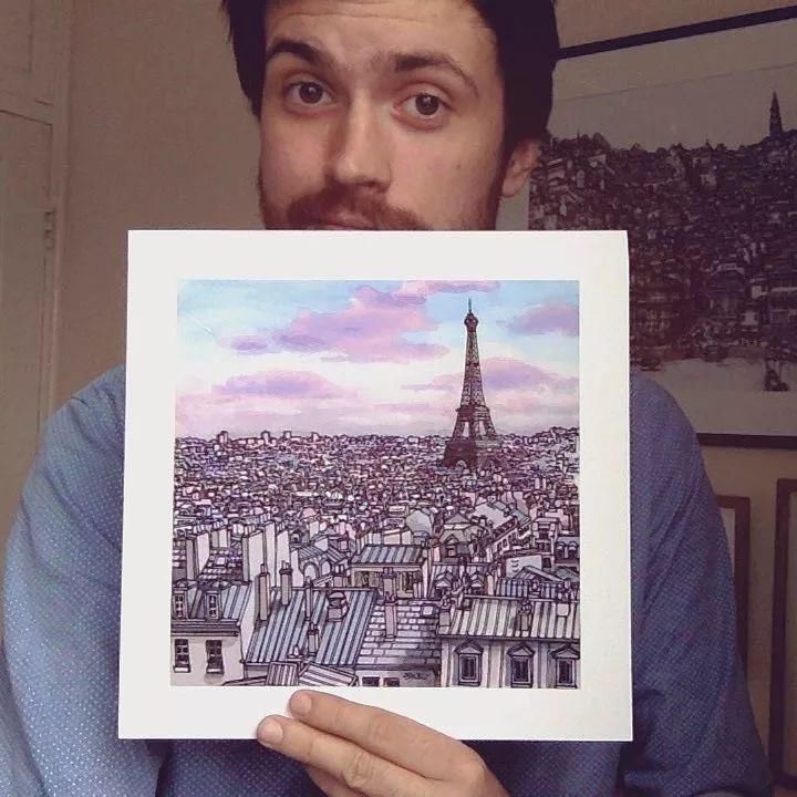 画师|英国插画师的钢笔建筑