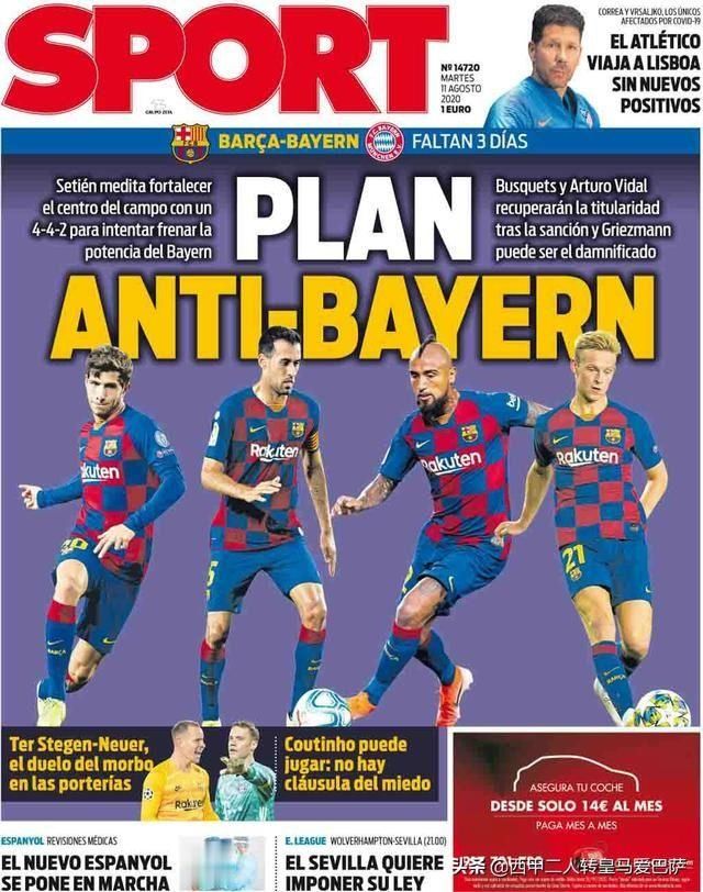  巴萨球员|曝巴萨已制定反拜仁计划，四大中场登场限制拜仁一大利器