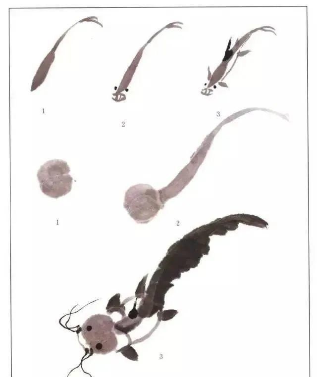  画法|怎么画鱼虾蟹蛙、写意《趣》画法