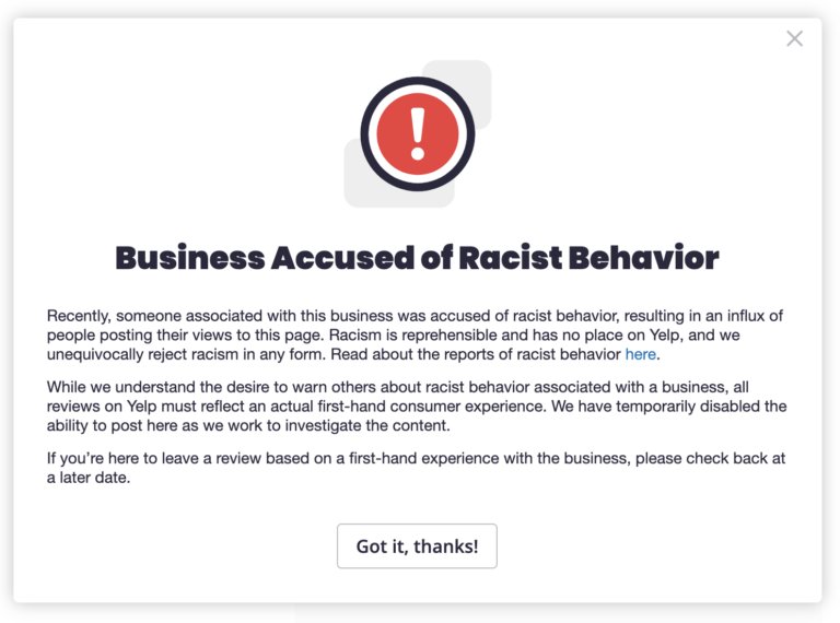  标记|“美国版大众点评”Yelp推出新功能：标记“种族主义”企业