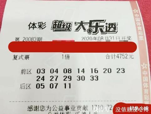 参考|体彩超级大乐透第20083期,晒票用于参考,彩民切勿沉迷