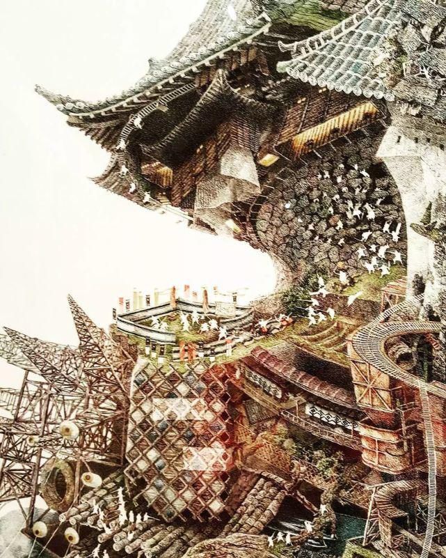  极致|一幅画画了3年，细到要用放大镜，他把钢笔画玩到了极致！