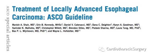 癌患者|ASCO指南:局部晚期食管癌的治疗策略