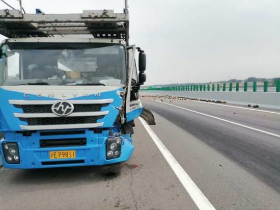  高速|货车高速追尾致西瓜散落路面 这群人15分钟清理避免二次事故
