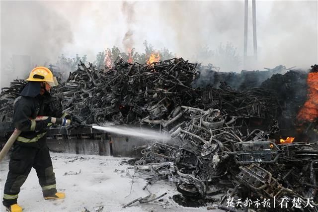  货车|太心疼！大货车高速起火，近500辆电动车被烧毁，损失上百万元