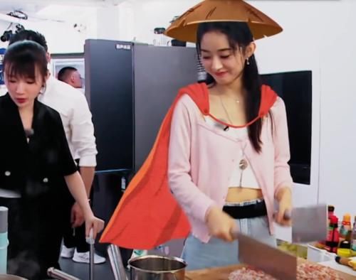  样子|以为赵丽颖不会做饭，看她拿两把刀剁肉馅的动作，才知小看她了