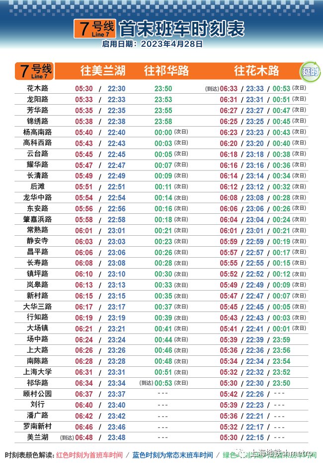 上海申通地铁集团：4月28日起地铁1、7、8、9、10、13号线实施周五、周六延时运营