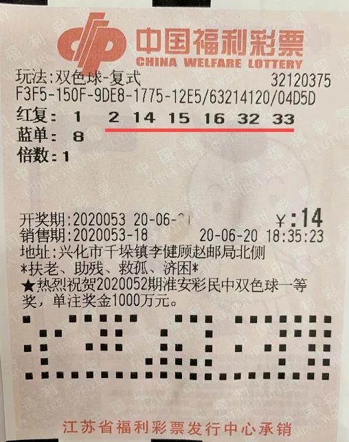 意外|兴化彩民意外收获双色球二等奖8万多元
