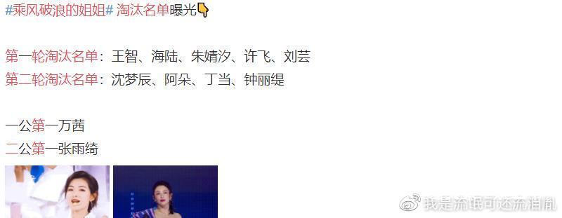 不该|《乘风破浪的姐姐》淘汰名单引愤怒,该走的不走,不该走的全走了