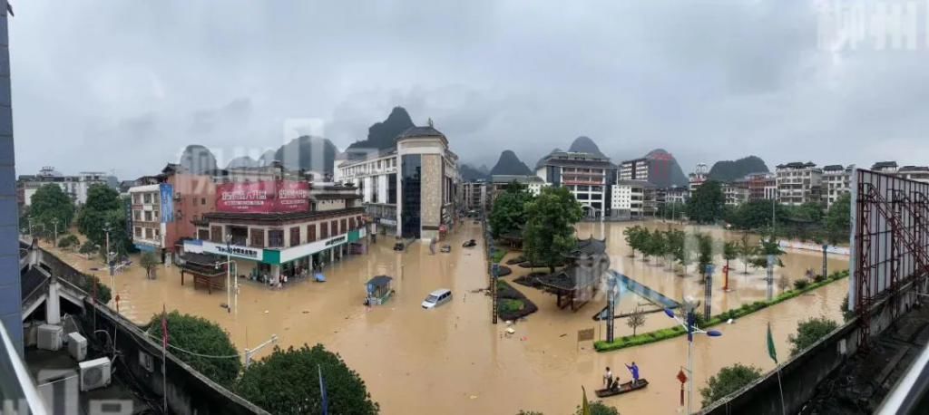  洪水|柳州这些县份遭遇洪水，滴滴打船出动！河水漫上金沙角亲水平台……